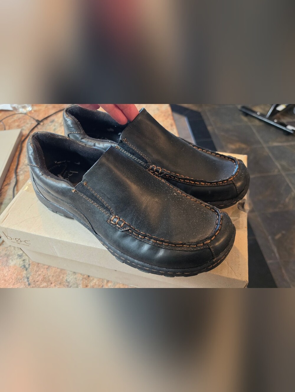 b.o.c. Born Concept Men’s Eric Slip-On Leather Loafers Black Size 12 M NIB